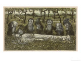 Schneewitchen (Snow White or Little Snowdrop) is Found by the Dwarfs reproduction procédé giclée par Alfred Zimmermann
