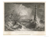 Small Boat in a Rough Sea Sails Perilously Near Smeaton's Third Eddystone Lighthouse Near Plymouth Giclee Print by R. Wallis Small Boat in a Rough Sea Sails Perilously Near Smeaton's Third Eddystone Lighthouse Near Plymouth Giclee Print by R. Wallis