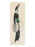 Tango Dress with V-Neck Broad Green Cummerbund Giclee Print by Louis Strimpl