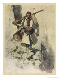 Soldier of Montenegro (Balkans) Fighting the Austrians During World War One Giclée-Druck von Hoffmann Von Vestenhof