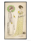 Yellow Printed Muslin Gown or Possibly White Muslin Worn Over a Yellow Slip. Accessories Lámina giclée