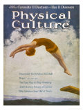 Athletic Woman Performs a Backwards Dive Giclee Print by Jay William Weaver