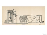 Diagram Showing the Use of a Steam Engine in a Coal Mine Giclee Print