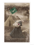 French Red Cross Nurse Prays for the Safety of the French Soldiers Giclee Print