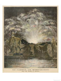 Bastille Day Fireworks in the Park of les Buttes-Chaumont Paris Giclee Print Bastille Day Fireworks in the Park of les Buttes-Chaumont Paris Giclee Print