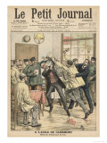 Mental Patient Attacks a Doctor at the Clermont Hospital in France Giclée-Druck
