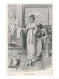 Female Attendant Helps Madama Butterfly to Dress Giclee Print by C.d. Weldon