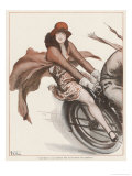 Flapper on the Pillion Giclee Print by Armand Vallee