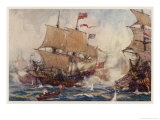 Naval Combats of the 17 and 18th Centuries Involve Numbers of Ships Lámina giclée por Norman Wilkinson Naval Combats of the 17 and 18th Centuries Involve Numbers of Ships Lámina giclée por Norman Wilkinson
