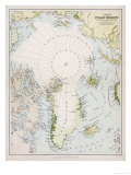 Map of the Arctic Circle with Details of Explorations Giclée-Druck