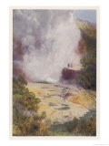 The Champagne Cauldron Hot Spring Near Rotorua in New Zealand Reproduction procédé giclée par F. Wright