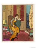 Worth Dress in an Exotic Shade of Orange Giclee Print by Louis Strimpl