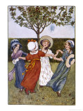 Four Young Girls Sing as They Go Round the Mulberry Bush reproduction procédé giclée par Millicent Sowerby