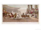 Two Charioteers Race Neck-And- Neck with Each Other in a Roman Circus Giclee Print by Alexander Wagner