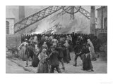 An Explosion at the Universal Colliery Rocks the Village and Local People Rush to the Scene Giclee Print by H. Thomas