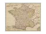 Map of France Showing the Departements Giclee Print