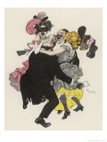 Two Couples at a German Carnival Ball Join Forces Giclée-Druck von Ferdinand Von Reznicek