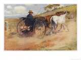Postman in His Mail-Cart in the Australian Outback Giclee Print by Percy F.s. Spence