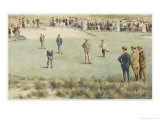 Tense Moment During a Championship Match at the Royal Sydney Golf Club Links Australia Giclee Print by Percy F.s. Spence