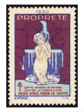 French Postage Stamp Promoting Washing and Cleanliness to Fight Tuberculosis Giclee Print