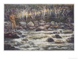 Fishing for Trout in the Snowy River Australia Giclee Print by Percy F.s. Spence