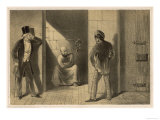 Mental Patient Confined in a Strait-Jacket is Chained Barefoot in a Small Bare Cell reproduction procédé giclée