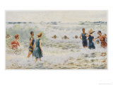 Swimmers Enjoying the Breakers on an Australian Beach Giclee Print by Percy F.s. Spence Swimmers Enjoying the Breakers on an Australian Beach Giclee Print by Percy F.s. Spence