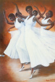 Ebonies In Motion Print by Romeo Downer