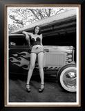 Pin-Up Girl: Ford Coupe Flames Posters by David Perry