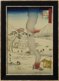 Men Fishing for Eels and Other Fish Through a Hole in the Ice Stampe di Hiroshige II