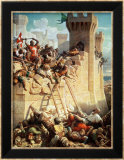 Guillaume De Clermont Defending Ptolemais (Acre) in 1291, 1845 Affiches par Dominique Louis Papety