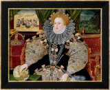 Elizabeth I, Portrait avec l'Armada, c. 1588 Affiche par George Gower