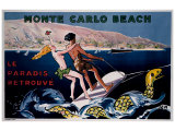 Monte Carlo Beach Giclee Print