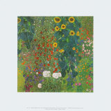 Farm Garden with Sunflowers, 1905 Poster par Gustav Klimt