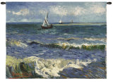 Seascape near Saintes-Maries Wall Tapestry by Vincent van Gogh