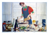 Making the Empire Christmas Pudding, 1926-1939 reproduction procédé giclée par F. C. Harrison