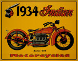 1934 Indian Motorcycles - Metal Tabela 1934 Indian Motorcycles - Metal Tabela