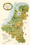 Tourist Map of Belgium, Holland, and Luxemburg Masterprint
