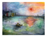 Girl in Boat Giclee Print by Miriam Nerlove