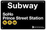 Subway SoHo- Prince Street Station Plaque en métal