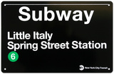 Subway Little Italy- Spring Street Station Plaque en métal