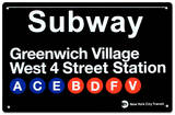 U-Bahn Greenwich Village – West 4 Street Blechschild