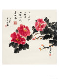 Three Red Peonies Lámina giclée por Feng Yan Three Red Peonies Lámina giclée por Feng Yan