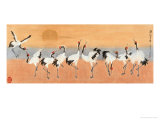 Dancing Cranes Giclee-trykk av Lu Bisa Dancing Cranes Giclee-trykk av Lu Bisa