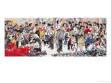 Busy Market in Spring 2 Giclee Print by Wang Kae