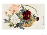 Peonies in Blanket Giclee-trykk av Lu Bisa Peonies in Blanket Giclee-trykk av Lu Bisa