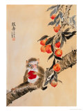 Monkey by Peaches Giclee-trykk av Lu Bisa Monkey by Peaches Giclee-trykk av Lu Bisa