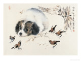 Puppy and Chirps Reproduction procédé giclée par Hung Juihsia