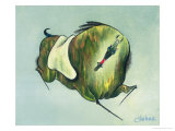 Horse with Three Colors Giclee Print by Zoushihua 