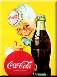 Coca Cola: logotipo redondo de botella de los años 30 Cartel de chapa Coca Cola: logotipo redondo de botella de los años 30 Cartel de chapa